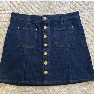LOFT Dark Blue Denim Mini Skirt